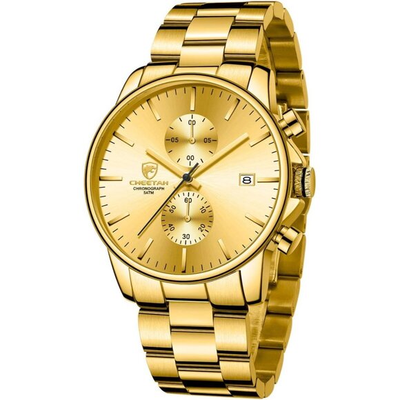 ⚡Men's Watches with Black Stainless Steel and Metal Casual Waterproof Auto Date - Picture 1 of 7